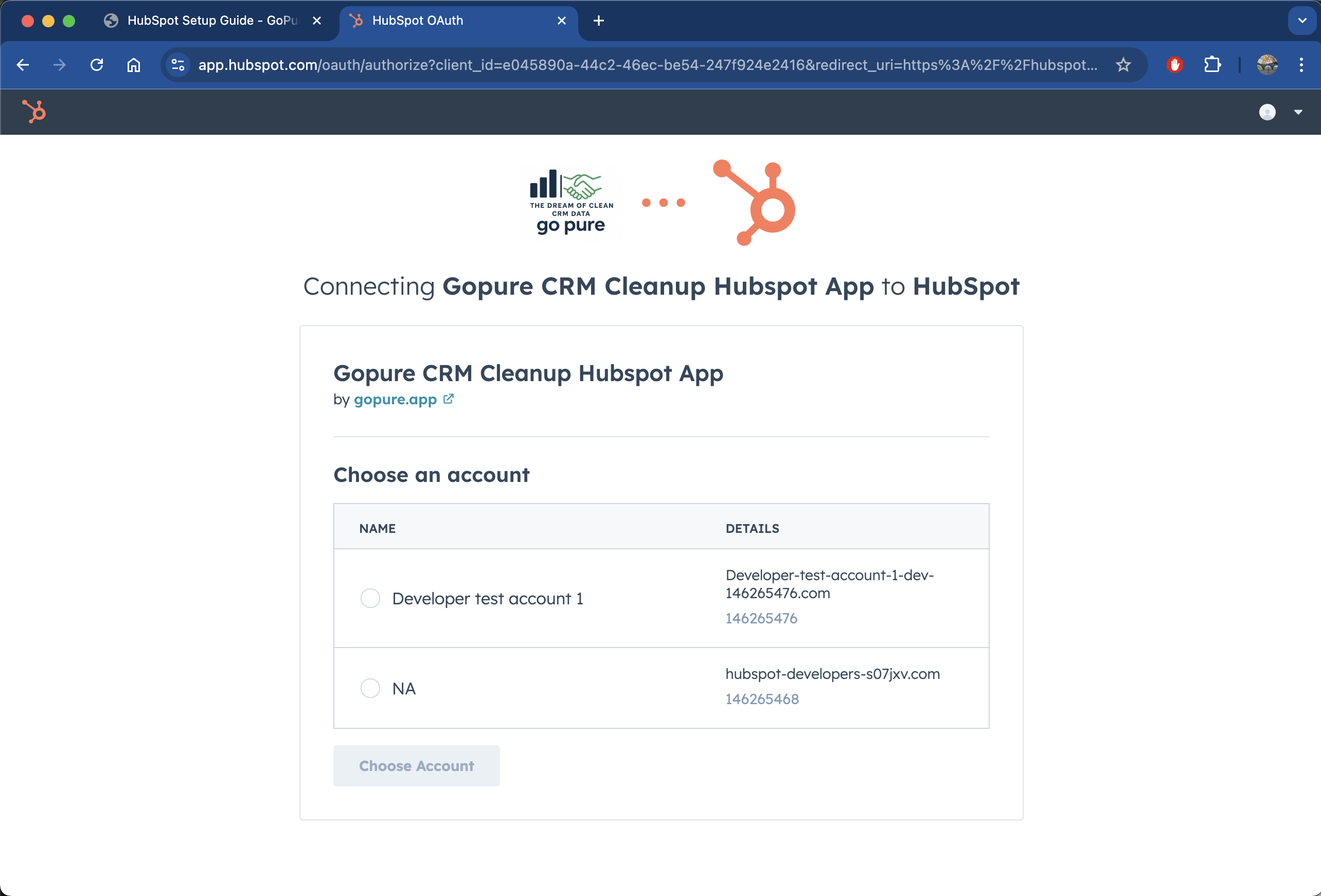 GoPure CRM Cleanup app in HubSpot Marketplace